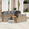 Image de Vidaxl Salon De Jardin Avec Coussins 9pcs MÃ©lange Beige RÃ©sine TressÃ©e