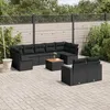 Image de Vidaxl Salon De Jardin 10 Pcs Avec Coussins Noir RÃ©sine TressÃ©e
