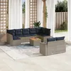 Image de Vidaxl Salon De Jardin 10 Pcs Avec Coussins Gris RÃ©sine TressÃ©e