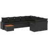 Image de Vidaxl Salon De Jardin 10 Pcs Avec Coussins Noir RÃ©sine TressÃ©e