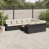 Image de Vidaxl Salon De Jardin 11 Pcs Avec Coussins Noir RÃ©sine TressÃ©e
