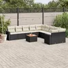 Image de vidaXL Vidaxl Salon De Jardin 11 Pcs Avec Coussins Noir Résine Tressée