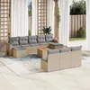 Image de Vidaxl Salon De Jardin Et Coussins 11 Pcs MÃ©lange Beige RÃ©sine TressÃ©e