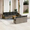 Image de vidaXL Salon de jardin 11 pcs avec coussins gris résine tressée