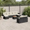 Image de Vidaxl Salon De Jardin 10 Pcs Avec Coussins Noir RÃ©sine TressÃ©e