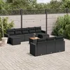 Image de Vidaxl Salon De Jardin 11 Pcs Avec Coussins Noir RÃ©sine TressÃ©e