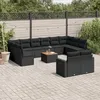 Image de Vidaxl Salon De Jardin Avec Coussins 13 Pcs Noir RÃ©sine TressÃ©e