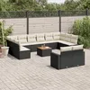 Image de Vidaxl Salon De Jardin Avec Coussins 13 Pcs Noir RÃ©sine TressÃ©e