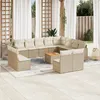 Image de vidaXL Vidaxl Salon De Jardin Avec Coussins 13 Pcs Beige Résine Tressée