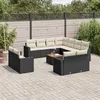 Image de Vidaxl Salon De Jardin 12 Pcs Avec Coussins Noir RÃ©sine TressÃ©e