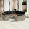 Image de vidaXL Salon de jardin avec coussins 13 pcs gris résine tressée3256725