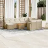 Image de vidaXL Salon de jardin 11 pcs avec coussins beige résine tressée