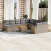 Image de vidaXL Salon de jardin et coussins 12 pcs mélange beige résine tressée