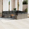 Image de Vidaxl Salon De Jardin Avec Coussins 13 Pcs Gris RÃ©sine TressÃ©e