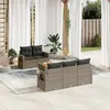 Image de vidaXL Salon de jardin 6 pcs avec coussins gris résine tressée