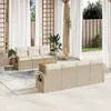 Image de Vidaxl Salon De Jardin Avec Coussins 8 Pcs Beige RÃ©sine TressÃ©e