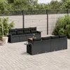 Image de Vidaxl Salon De Jardin 9 Pcs Avec Coussins Noir RÃ©sine TressÃ©e