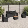 Image de vidaXL Salon de jardin 6 pcs avec coussins noir résine tressée3256832