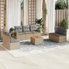 Image de Vidaxl Salon De Jardin Avec Coussins 8pcs MÃ©lange Beige RÃ©sine TressÃ©e
