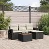 Image de Vidaxl Salon De Jardin 5 Pcs Avec Coussins Noir RÃ©sine TressÃ©e