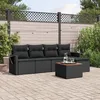 Image de Vidaxl Salon De Jardin 6 Pcs Avec Coussins Noir RÃ©sine TressÃ©e