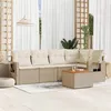 Image de vidaXL Salon de jardin avec coussins 6 pcs beige résine tressée
