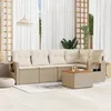 Image de Vidaxl Salon De Jardin Avec Coussins 6 Pcs Beige RÃ©sine TressÃ©e