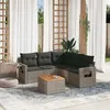 Image de vidaXL Salon de jardin 6 pcs avec coussins gris résine tressée