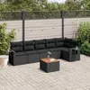 Image de Vidaxl Salon De Jardin 7 Pcs Avec Coussins Noir RÃ©sine TressÃ©e