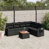 Image de vidaXL Salon de jardin 7 pcs avec coussins noir résine tressée3256909
