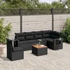 Image de Vidaxl Salon De Jardin 7 Pcs Avec Coussins Noir RÃ©sine TressÃ©e