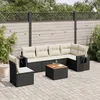 Image de Vidaxl Salon De Jardin 7 Pcs Avec Coussins Noir RÃ©sine TressÃ©e