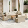 Image de Vidaxl Salon De Jardin Avec Coussins 9 Pcs Beige RÃ©sine TressÃ©e