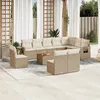 Image de vidaXL Vidaxl Salon De Jardin 11 Pcs Avec Coussins Beige Résine Tressée