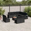 Image de Vidaxl Salon De Jardin 12 Pcs Avec Coussins Noir RÃ©sine TressÃ©e