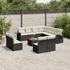 Image de Vidaxl Salon De Jardin 12 Pcs Avec Coussins Noir RÃ©sine TressÃ©e