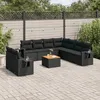 Image de Vidaxl Salon De Jardin 10 Pcs Avec Coussins Noir RÃ©sine TressÃ©e