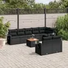 Image de Vidaxl Salon De Jardin 9 Pcs Avec Coussins Noir RÃ©sine TressÃ©e