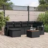 Image de vidaXL Salon de jardin 7 pcs avec coussins noir résine tressée