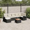 Image de Vidaxl Salon De Jardin 8 Pcs Avec Coussins Noir RÃ©sine TressÃ©e