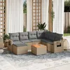 Image de Vidaxl Salon De Jardin Avec Coussins 8pcs MÃ©lange Beige RÃ©sine TressÃ©e