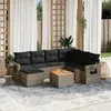 Image de Vidaxl Salon De Jardin 8 Pcs Avec Coussins Gris RÃ©sine TressÃ©e