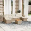 Image de Vidaxl Salon De Jardin Avec Coussins 8 Pcs Beige RÃ©sine TressÃ©e