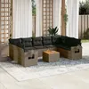 Image de Vidaxl Salon De Jardin Avec Coussins 10 Pcs Gris RÃ©sine TressÃ©e