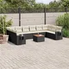 Image de vidaXL Salon de jardin 11 pcs avec coussins noir résine tressée