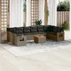 Image de Vidaxl Salon De Jardin 11 Pcs Avec Coussins Gris RÃ©sine TressÃ©e