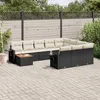 Image de Vidaxl Salon De Jardin 11 Pcs Avec Coussins Noir RÃ©sine TressÃ©e