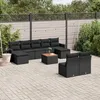 Image de Vidaxl Salon De Jardin 10 Pcs Avec Coussins Noir RÃ©sine TressÃ©e