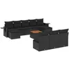 Image de Vidaxl Salon De Jardin 11 Pcs Avec Coussins Noir RÃ©sine TressÃ©e