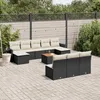Image de Vidaxl Salon De Jardin 11 Pcs Avec Coussins Noir RÃ©sine TressÃ©e